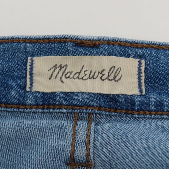 Madewell Womens 27 9in High Rise Light Wash Blue Denim Jeans Distressed Raw Hem - Picture 10 of 15